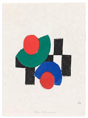 Delaunay, Sonia (1885-1979), illus. & Tristan Tzara (1896-1963) Juste Present. Deluxe Edition with Original Gouache.